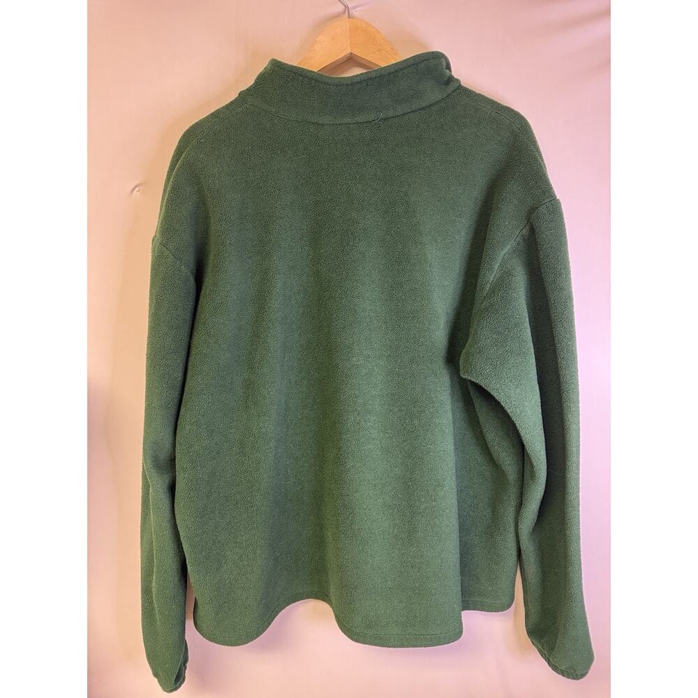 Vintage J Crew Mens XL Green 1/4 Zip Pullover Fleece Cabin Core - Picture 2 of 5